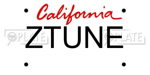 ZTUNE California License Plate