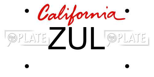 ZUL California License Plate