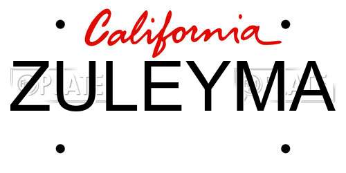 ZULEYMA California License Plate