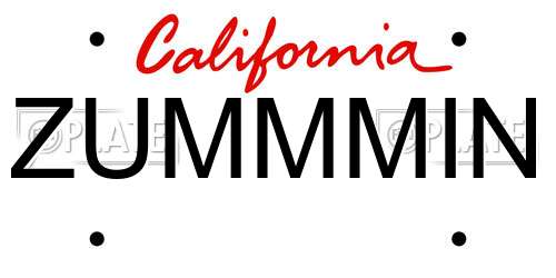 ZUMMMIN California License Plate