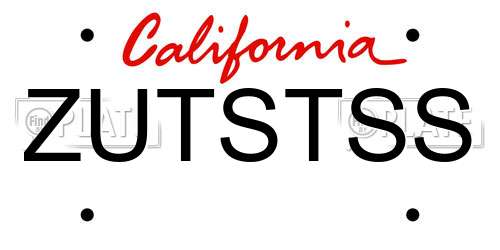 ZUTSTSS California License Plate