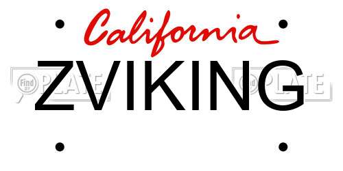 ZVIKING California License Plate