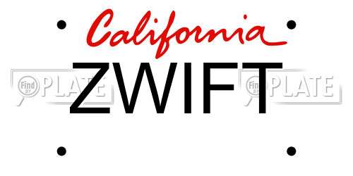 ZWIFT California License Plate