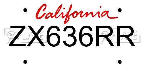ZX636RR California License Plate