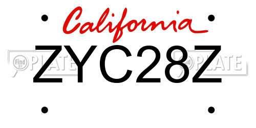 ZYC28Z California License Plate