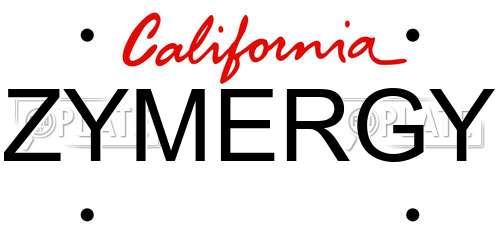 ZYMERGY California License Plate