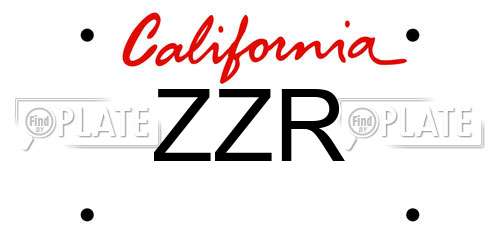 ZZR California License Plate