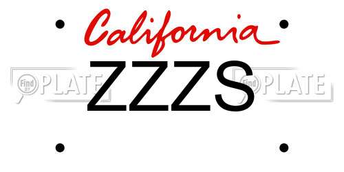 ZZZS California License Plate