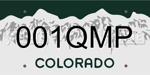 001QMP Colorado License Plate