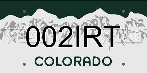 002IRT Colorado License Plate