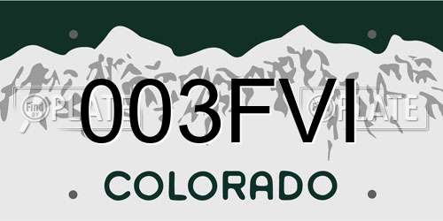 003FVI Colorado License Plate