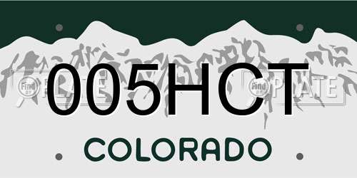 005HCT Colorado License Plate