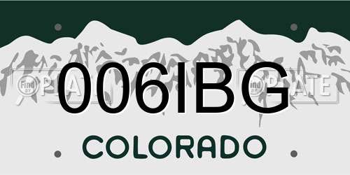 006IBG Colorado License Plate