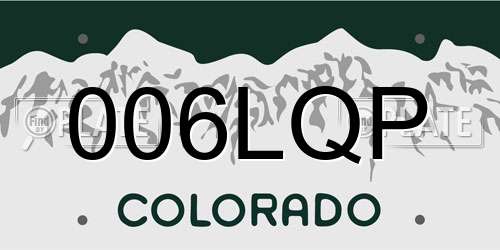 006LQP Colorado License Plate