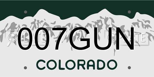 007GUN Colorado License Plate