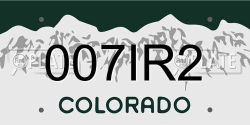 007IR2 Colorado License Plate