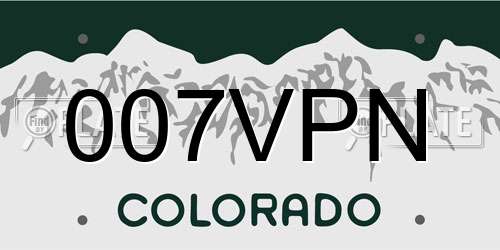 007VPN Colorado License Plate