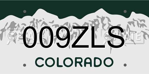 009ZLS Colorado License Plate