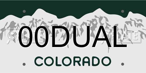 00DUAL Colorado License Plate
