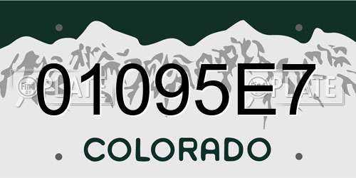 01095E7 Colorado License Plate