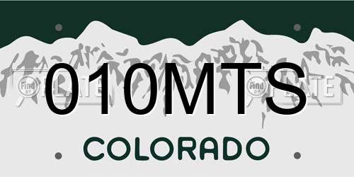 010MTS Colorado License Plate