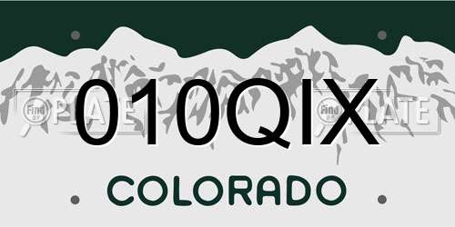 010QIX Colorado License Plate