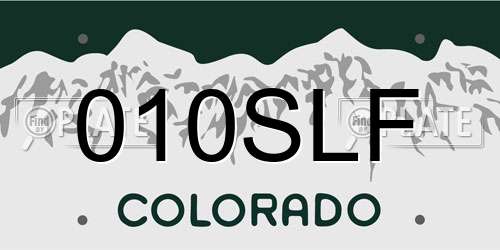 010SLF Colorado License Plate