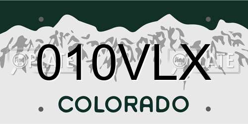 010VLX Colorado License Plate