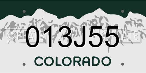 013J55 Colorado License Plate