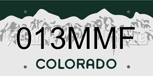 013MMF Colorado License Plate