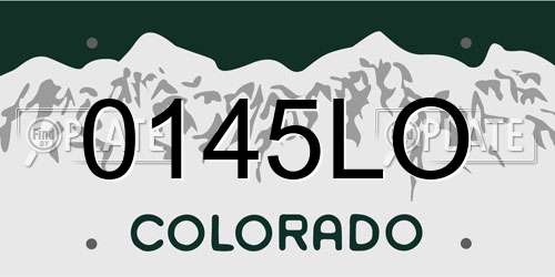 0145LO Colorado License Plate