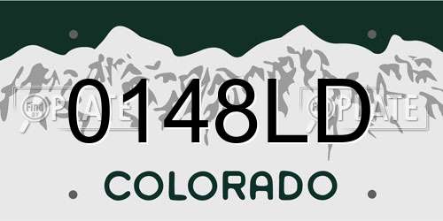 0148LD Colorado License Plate