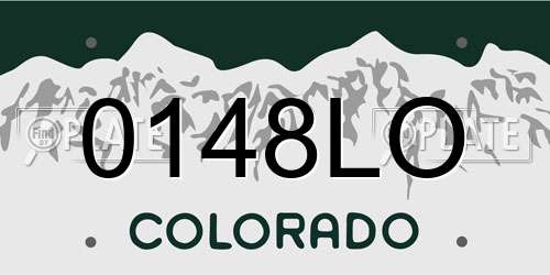 0148LO Colorado License Plate