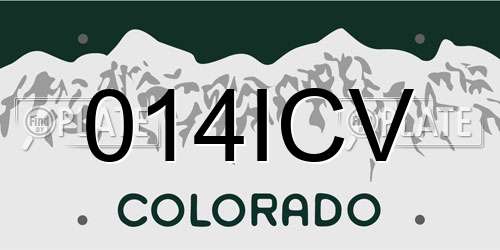 014ICV Colorado License Plate