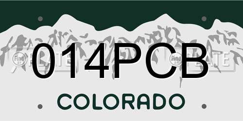 014PCB Colorado License Plate