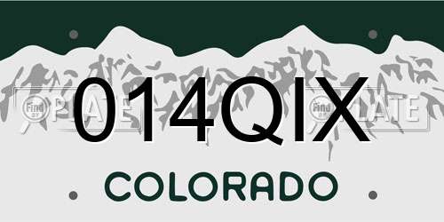 014QIX Colorado License Plate