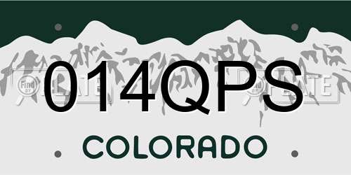 014QPS Colorado License Plate