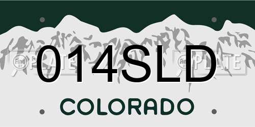 014SLD Colorado License Plate