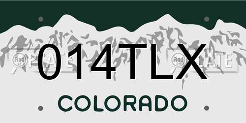 014TLX Colorado License Plate