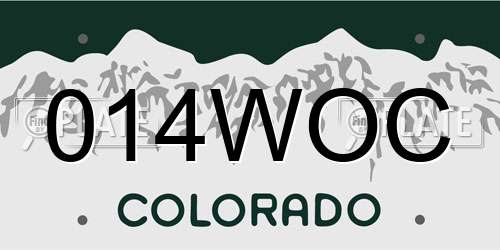 014WOC Colorado License Plate