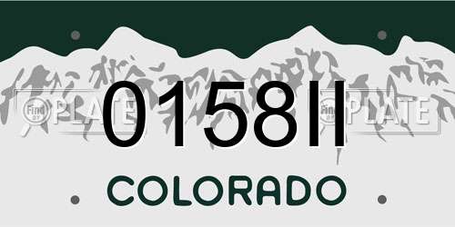 0158II Colorado License Plate