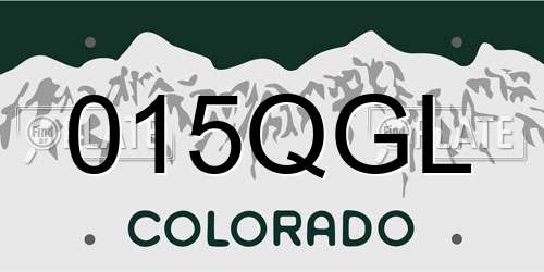 015QGL Colorado License Plate