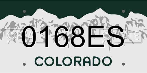 0168ES Colorado License Plate