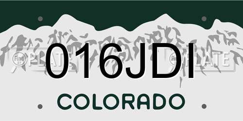 016JDI Colorado License Plate