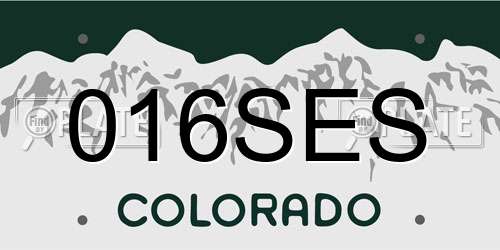 016SES Colorado License Plate