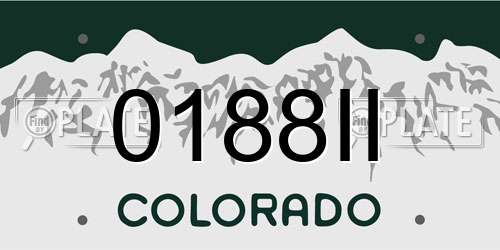 0188II Colorado License Plate