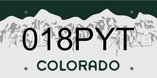 018PYT Colorado License Plate