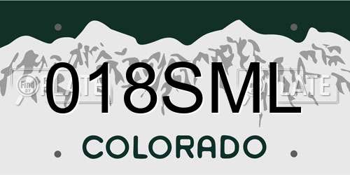 018SML Colorado License Plate