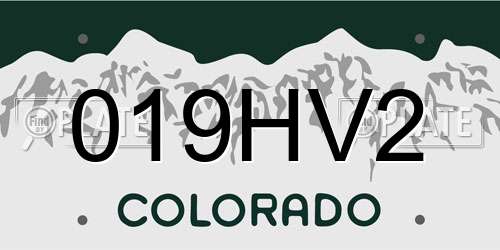 019HV2 Colorado License Plate