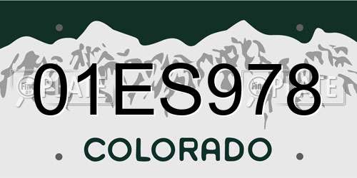 01ES978 Colorado License Plate
